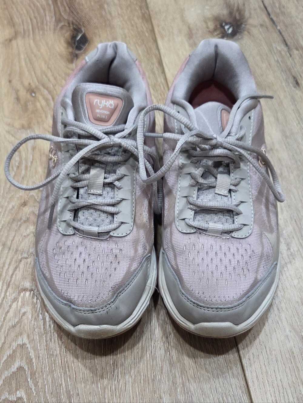 Ryka Women’s Athletic Lace-Up Sneakers in Dusty Rose and Taupe Size 6.5